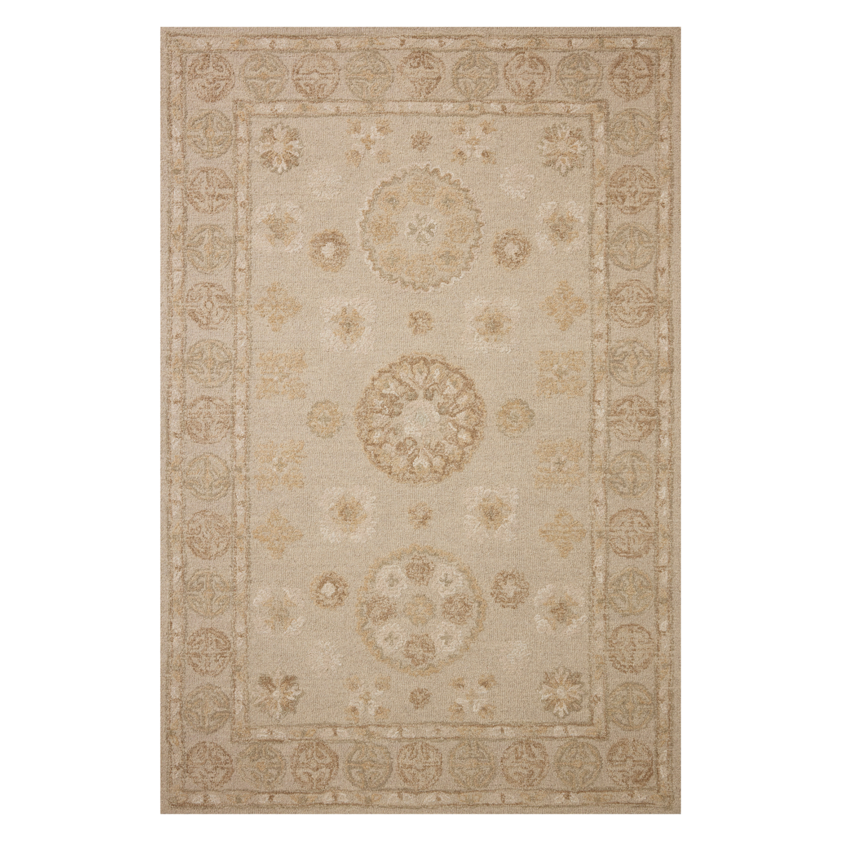 Chris Loves Julia x Loloi Dorothea Dove/ Natural Wool Rug