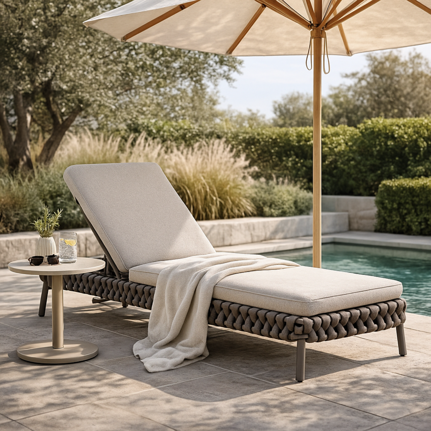 Elgin Rope Sun Lounger - Mood Taupe