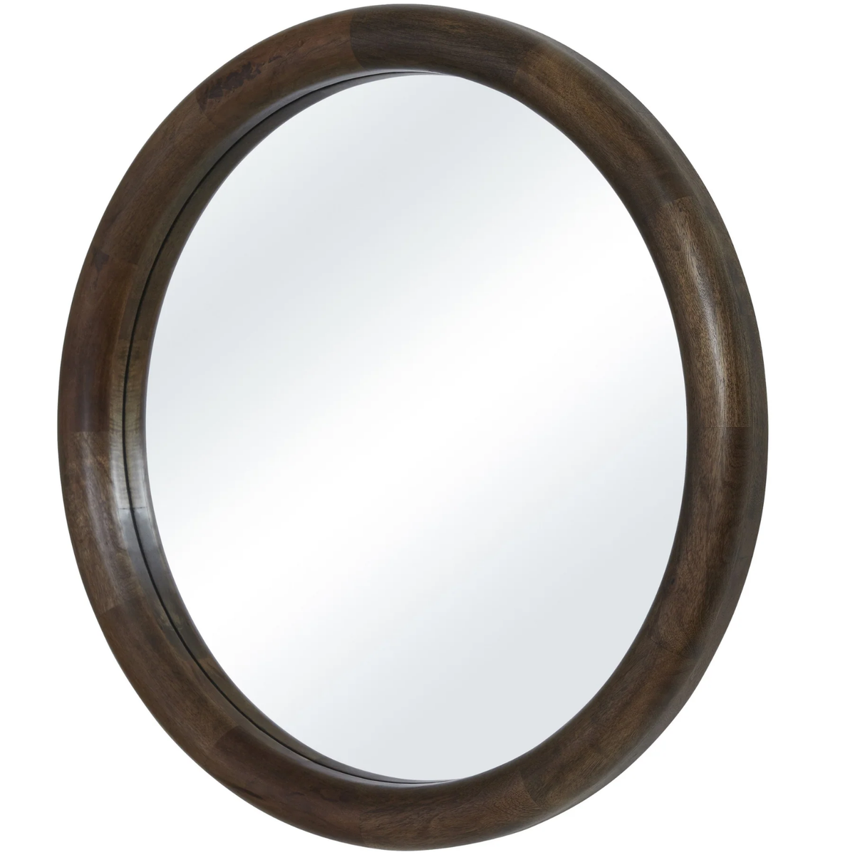 Freja Wood Wall Mirror - Dark Walnut