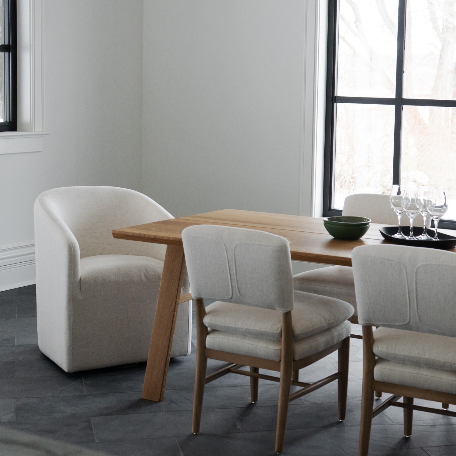 Fairbank Dining  Arm Chair - Crypton® Nomad Snow