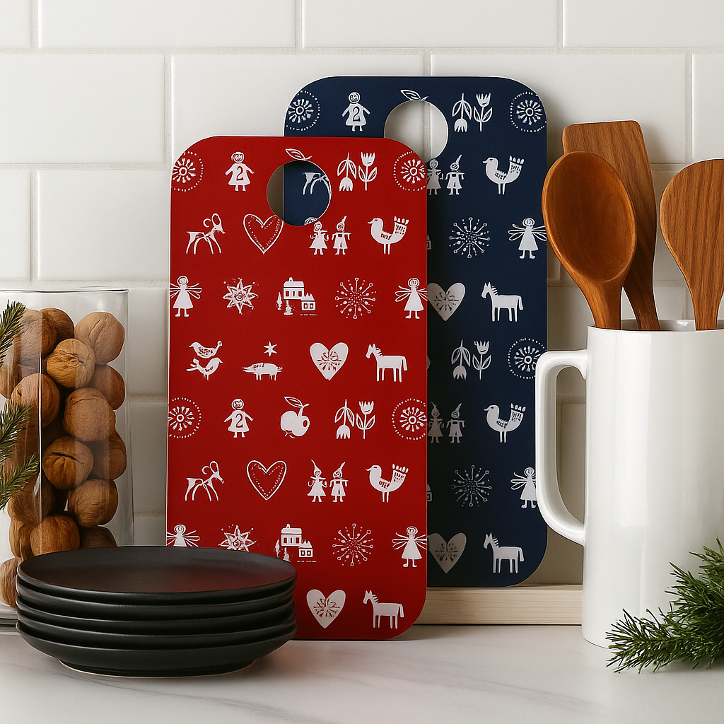 Merry Cheer Red/Blue Cutting Board (Set of 2)