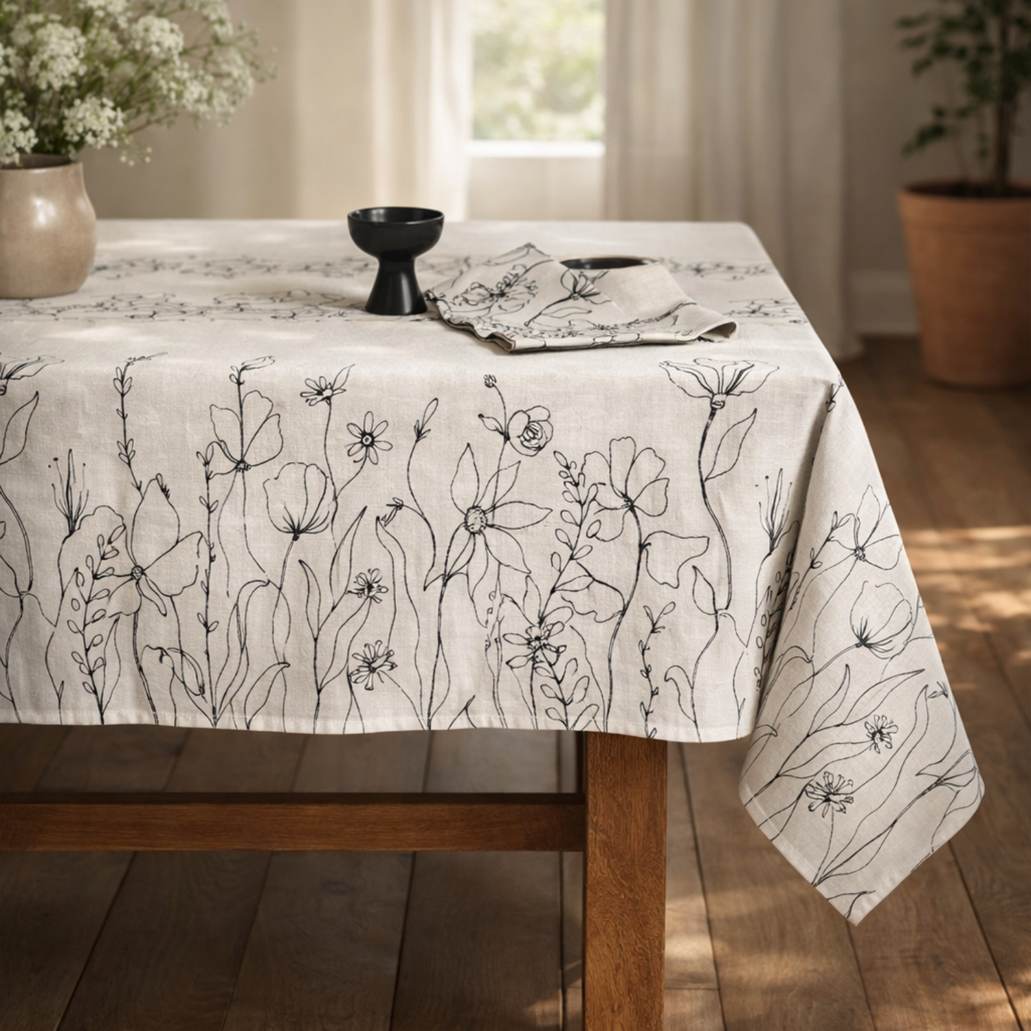 Flora Field Cotton Tablecloth