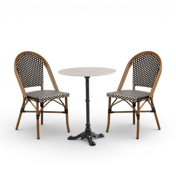 Paris Bistro Table & Chairs (Set of 3) - Black /Ivory