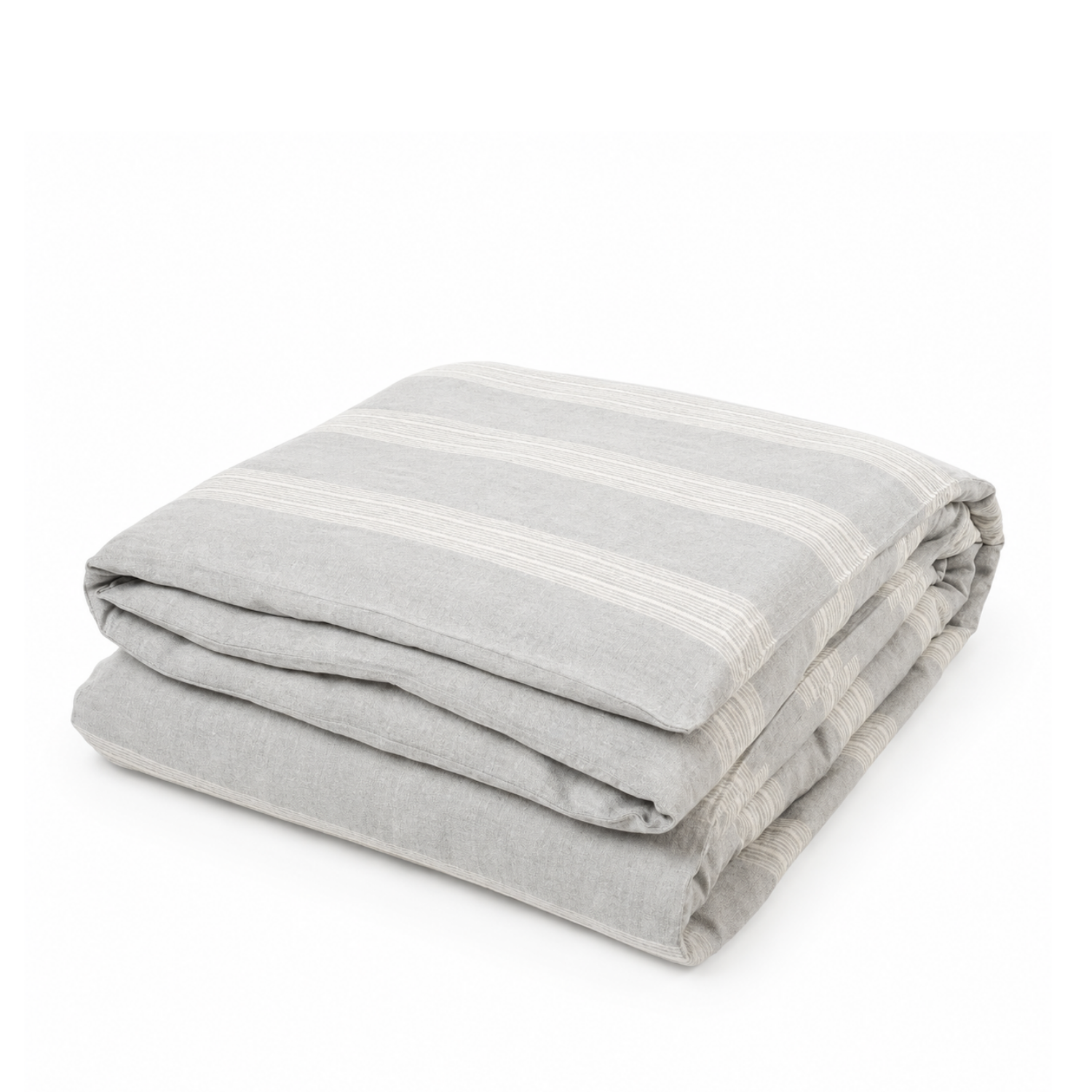 Dune Belgian Linen Duvet Cover - Grey Stripe