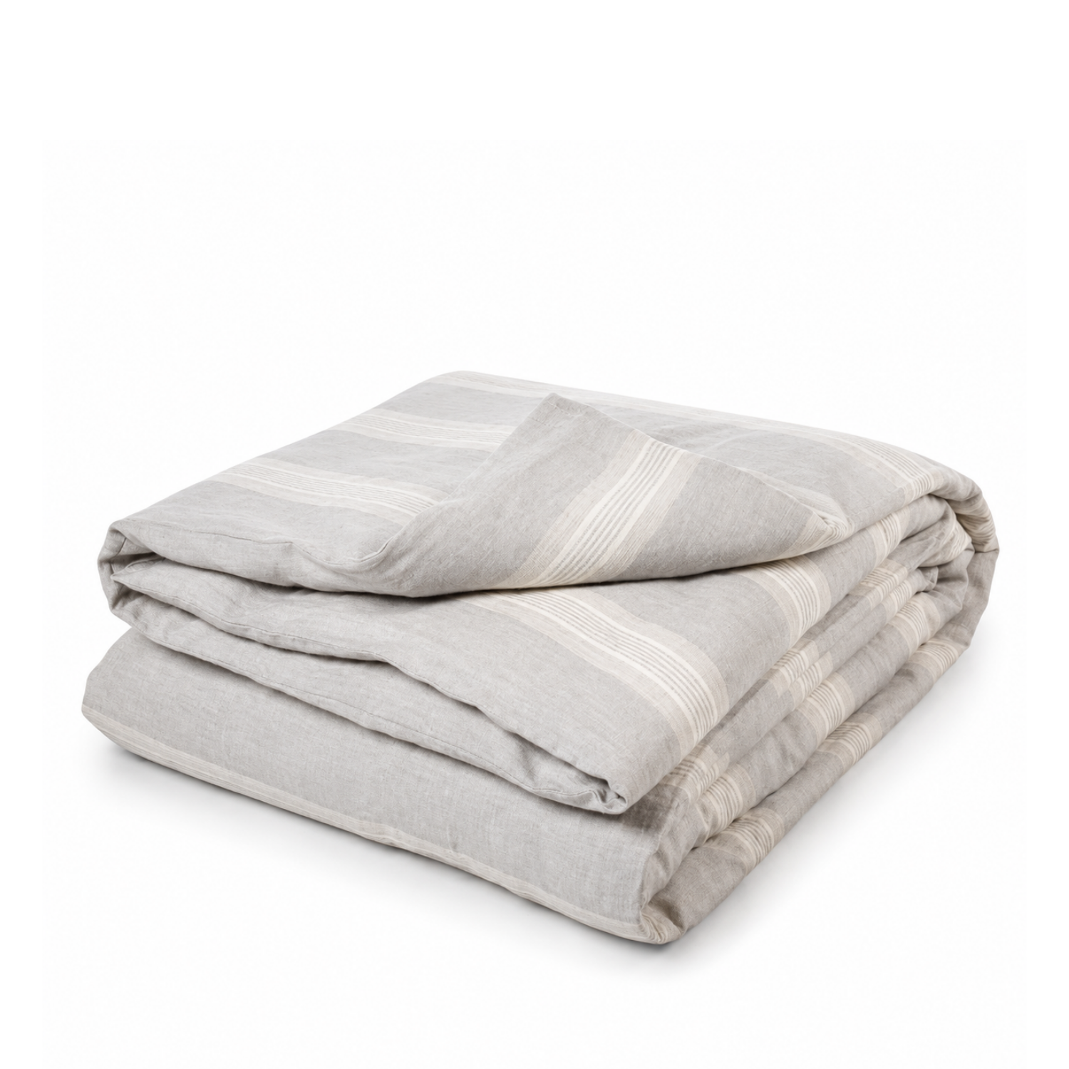 Dune Belgian Linen Duvet Cover - Grey Stripe