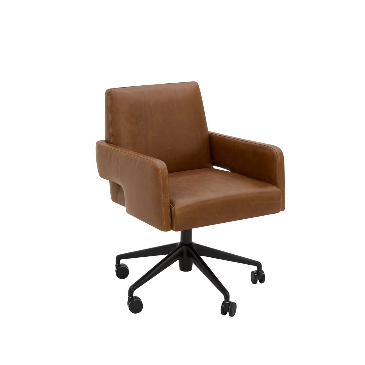 Fredericton Swivel Office Chair - Concord Mink Leather