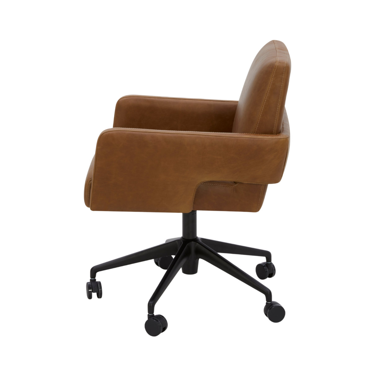 Fredericton Swivel Office Chair - Concord Mink Leather