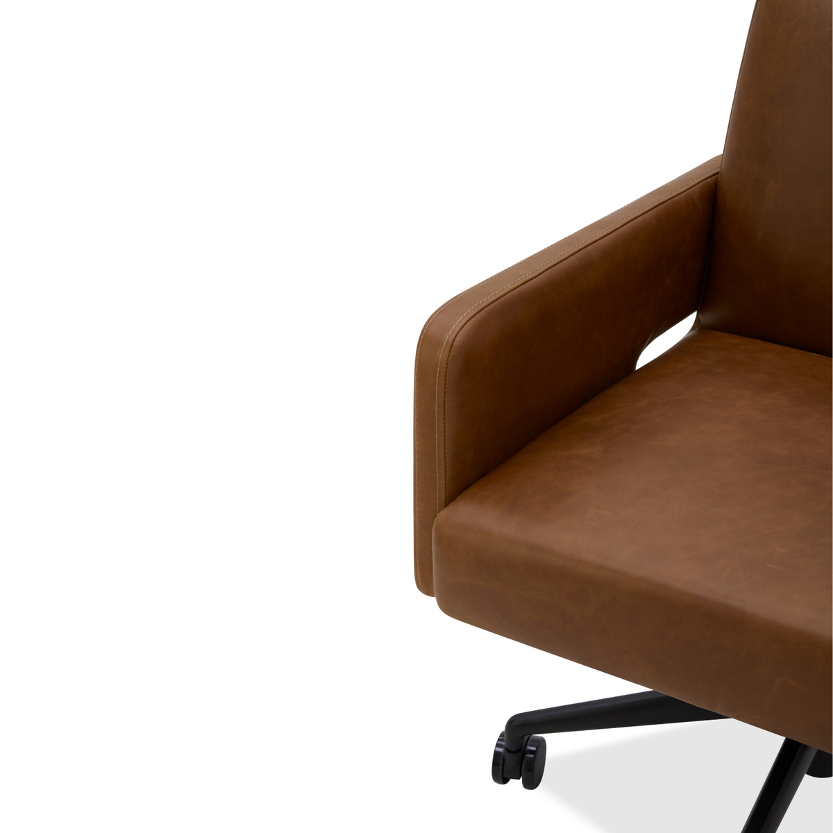 Fredericton Swivel Office Chair - Concord Mink Leather