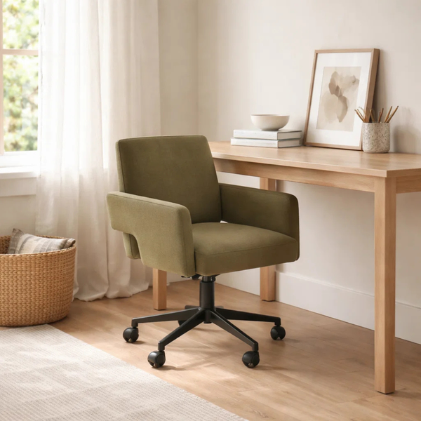 Fredericton Adjustable Office Chair - Forest Green Matte Velvet