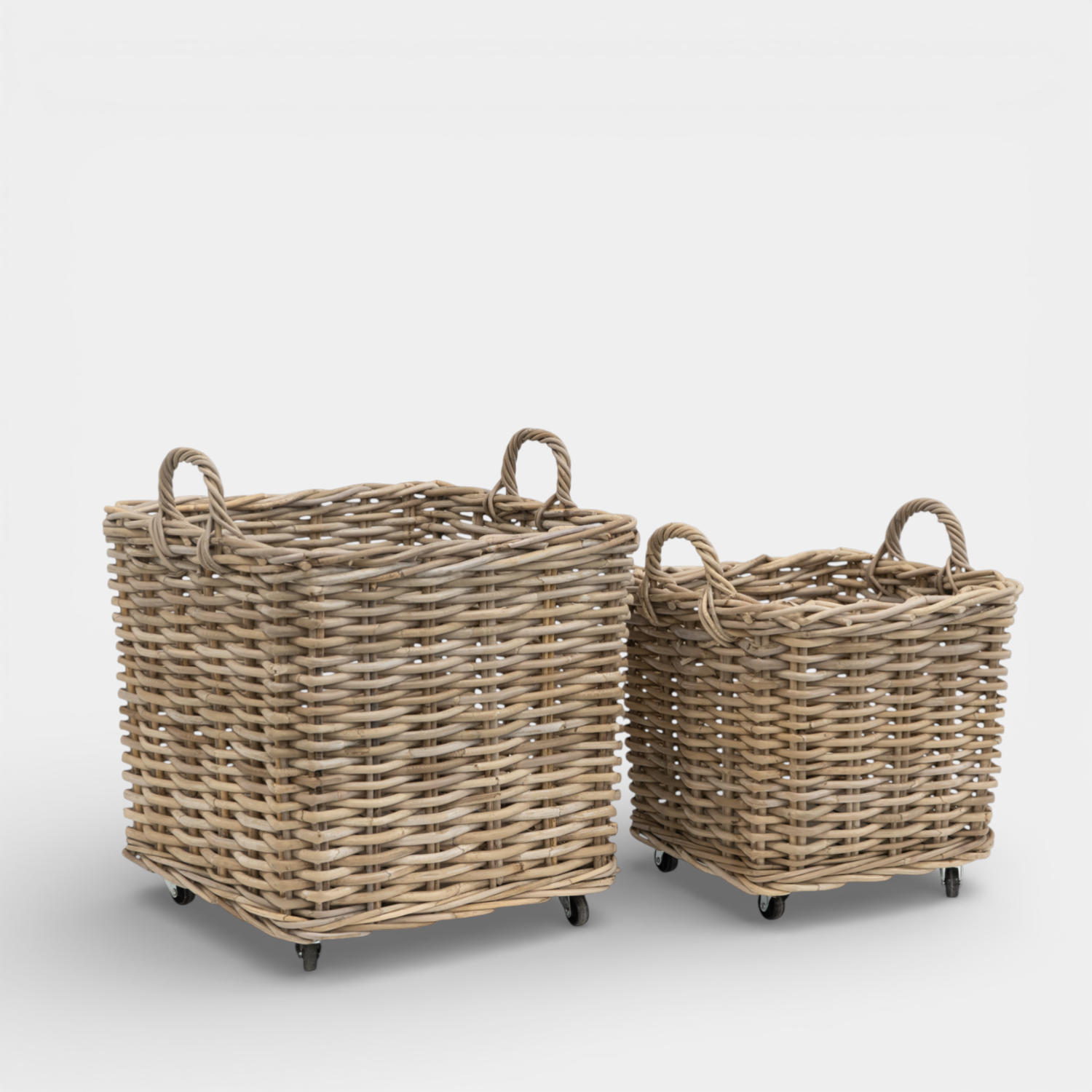 Langley Stackable Rattan Basket w/ Wheels