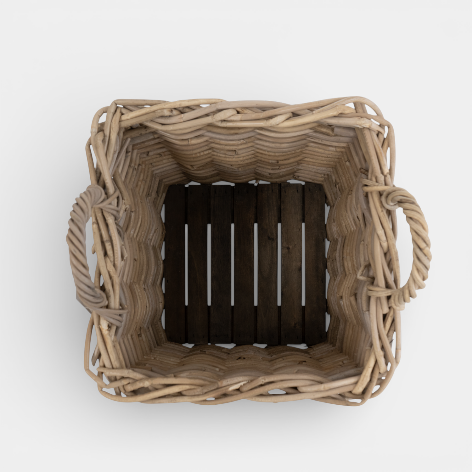 Langley Stackable Rattan Basket w/ Wheels