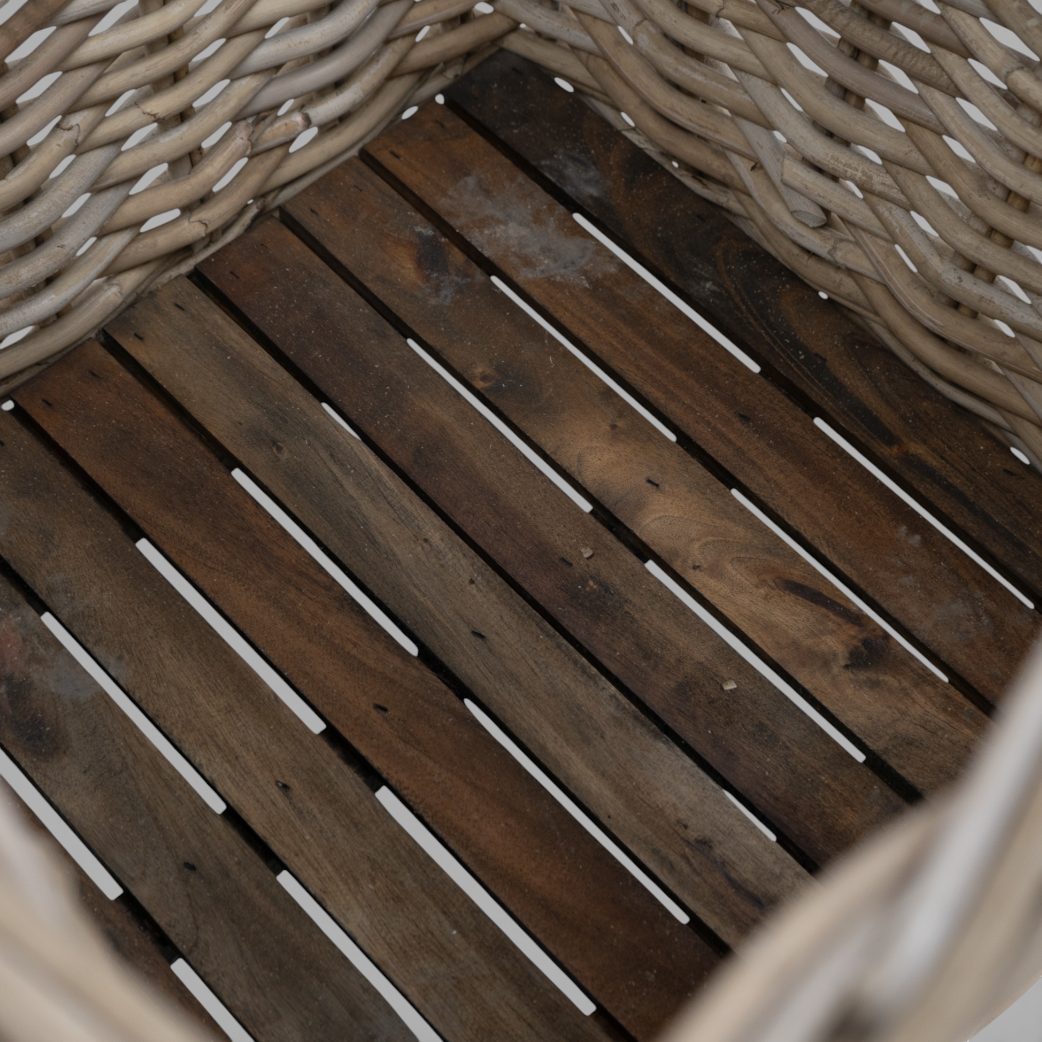 Langley Stackable Rattan Basket w/ Wheels