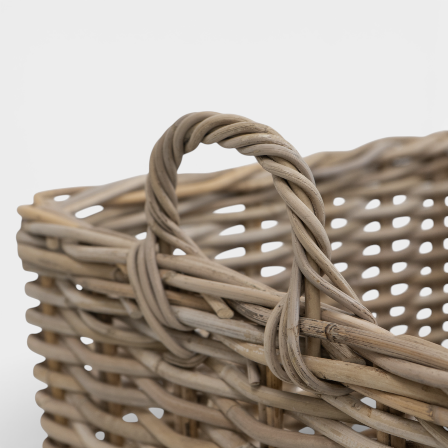 Langley Stackable Rattan Basket w/ Wheels