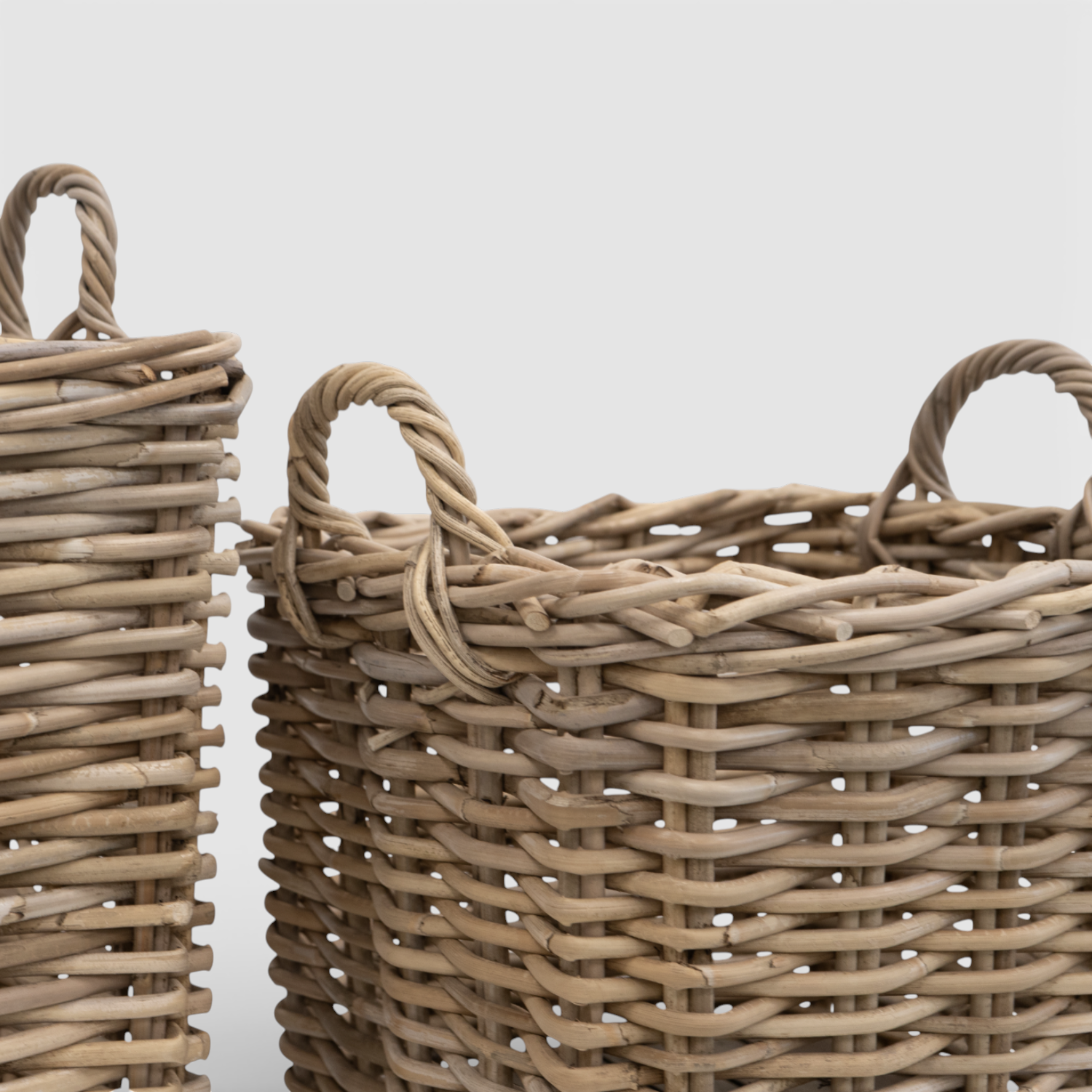 Langley Stackable Rattan Basket w/ Wheels