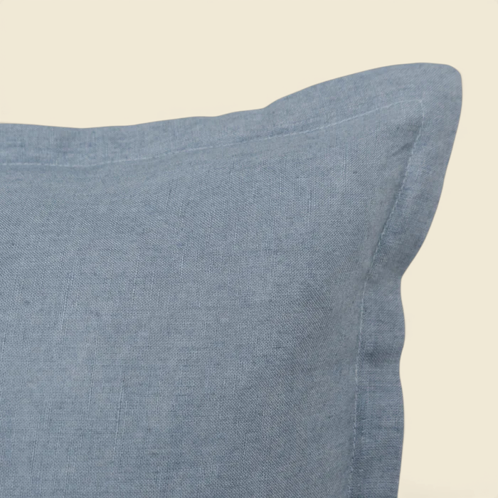 Muted Blue Linen Toss Pillow