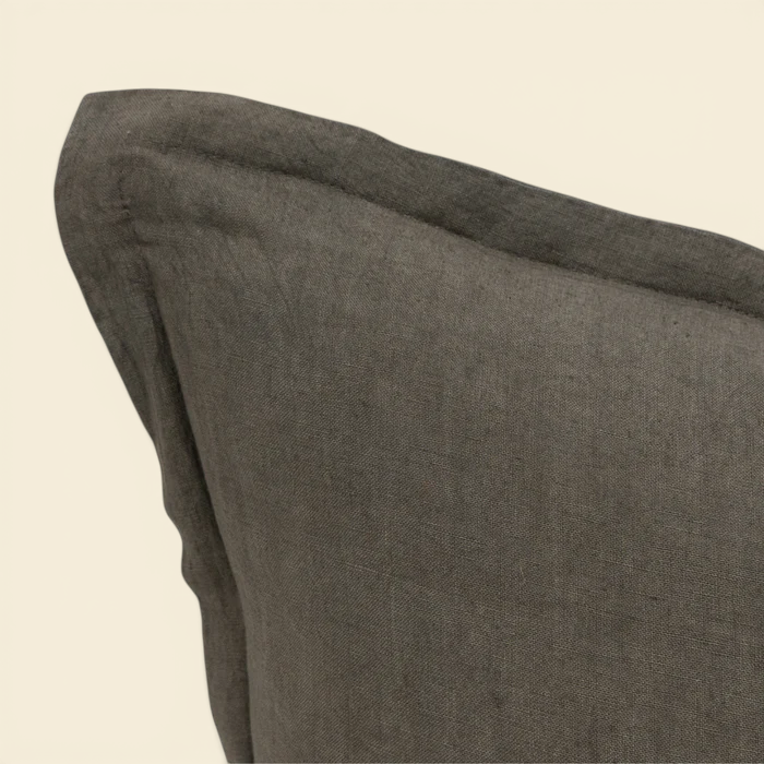 Muted Brown Linen Toss Pillow