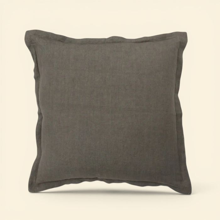 Muted Brown Linen Toss Pillow