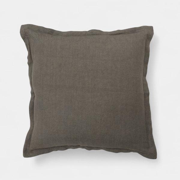 Muted Brown Linen Toss Pillow