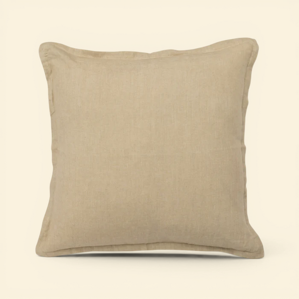 Muted Natural Linen Toss Pillow