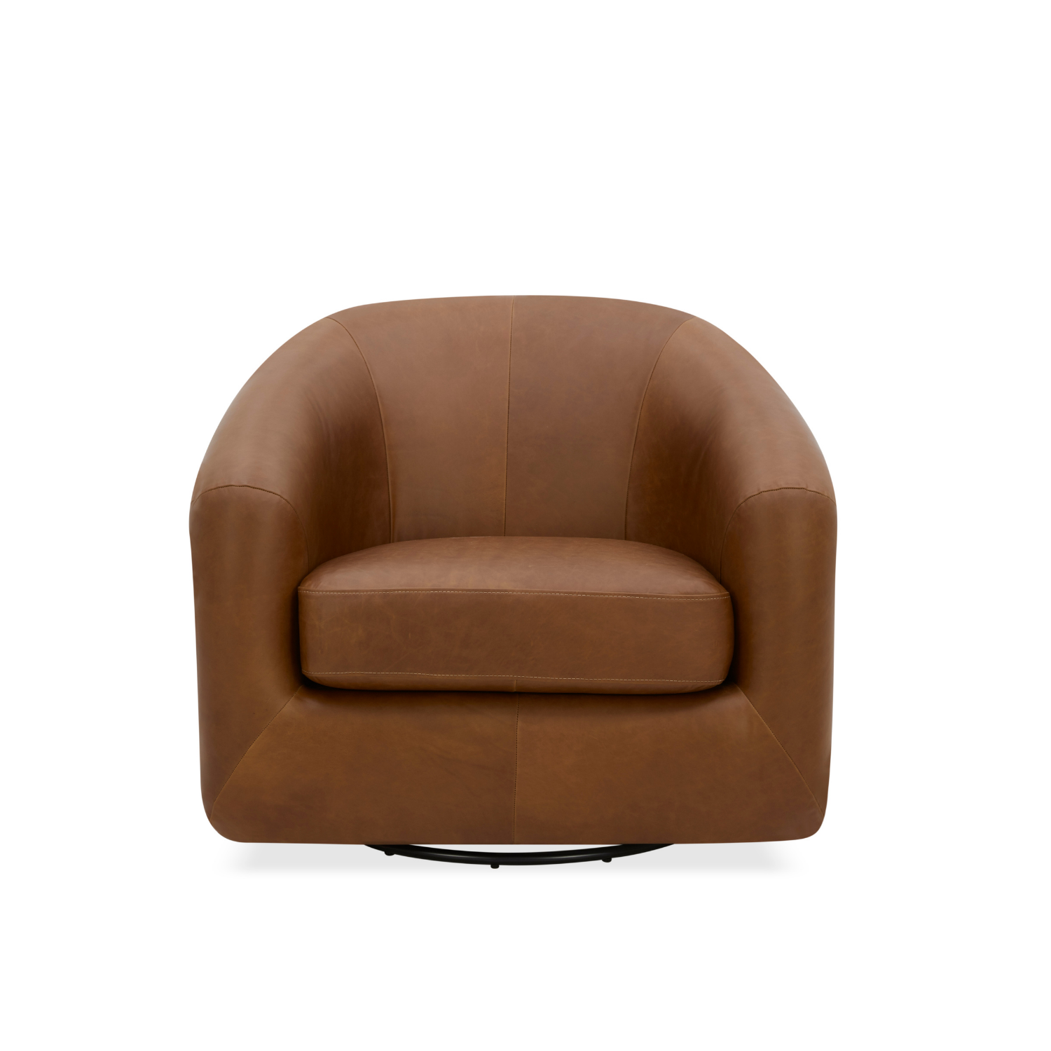 Woolwich Swivel Lounge Chair - Concord Mink Leather