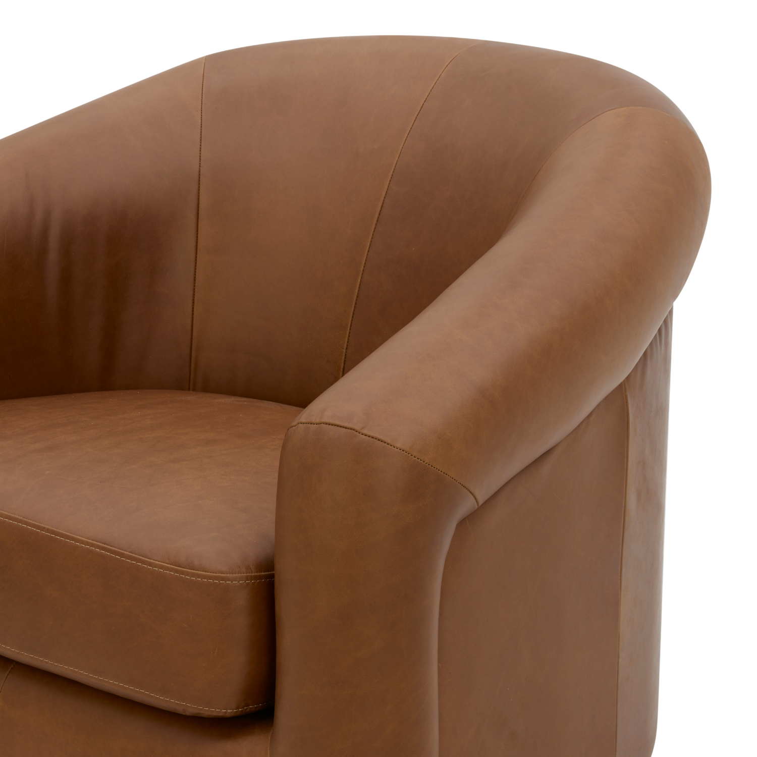 Woolwich Swivel Lounge Chair - Concord Mink Leather