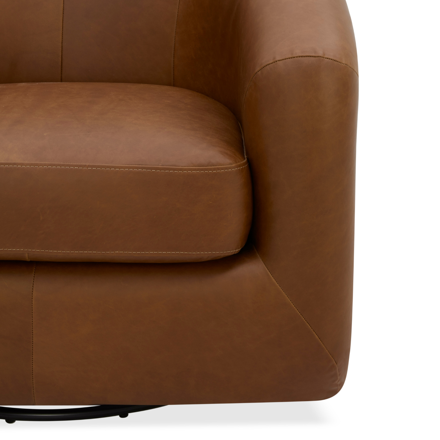 Woolwich Swivel Lounge Chair - Concord Mink Leather