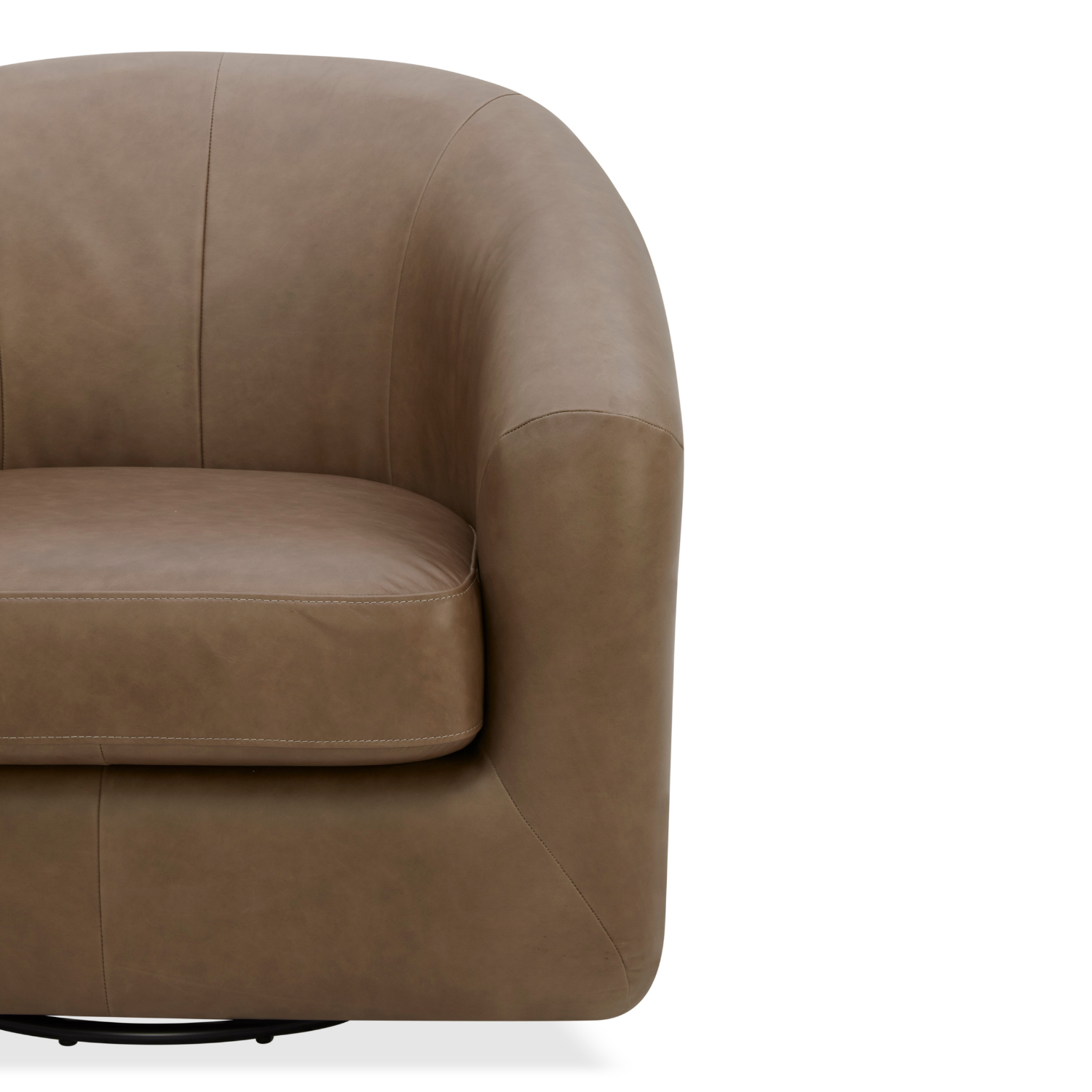 Woolwich Swivel Lounge Chair - Concord Pewter Leather