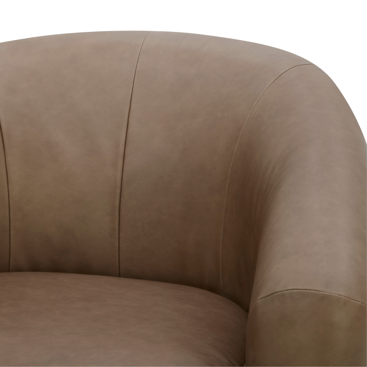 Woolwich Swivel Lounge Chair - Concord Pewter Leather