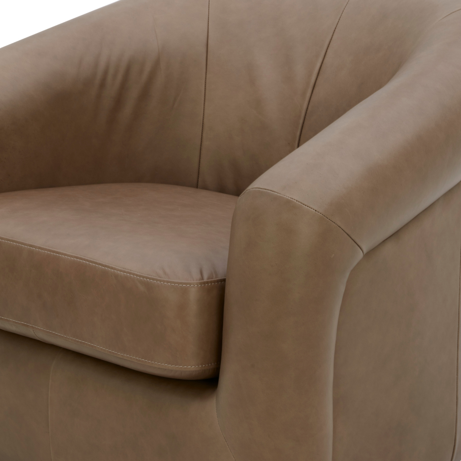 Woolwich Swivel Lounge Chair - Concord Pewter Leather