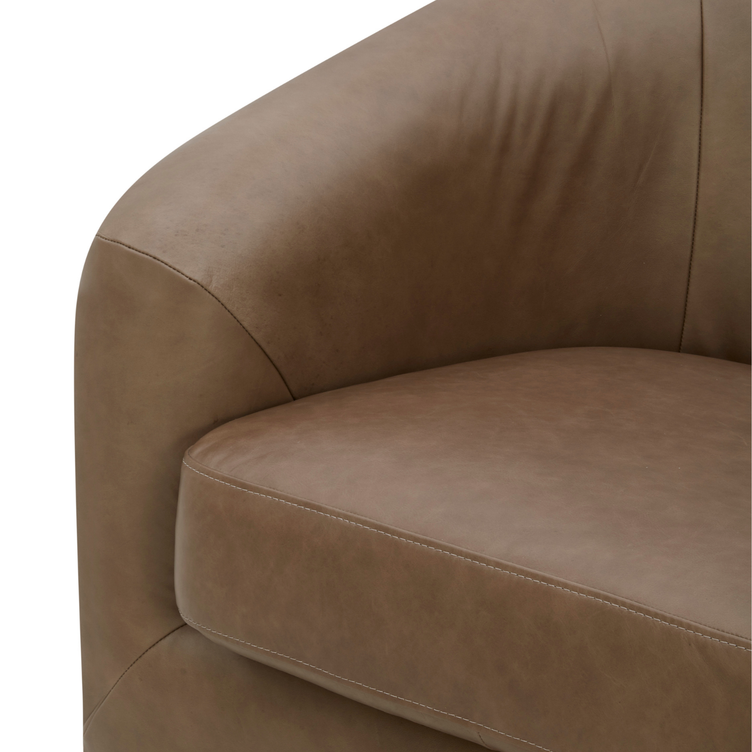 Woolwich Swivel Lounge Chair - Concord Pewter Leather