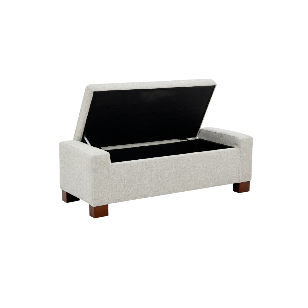 Dawson Tufted Storage Bench - Nomad Snow
