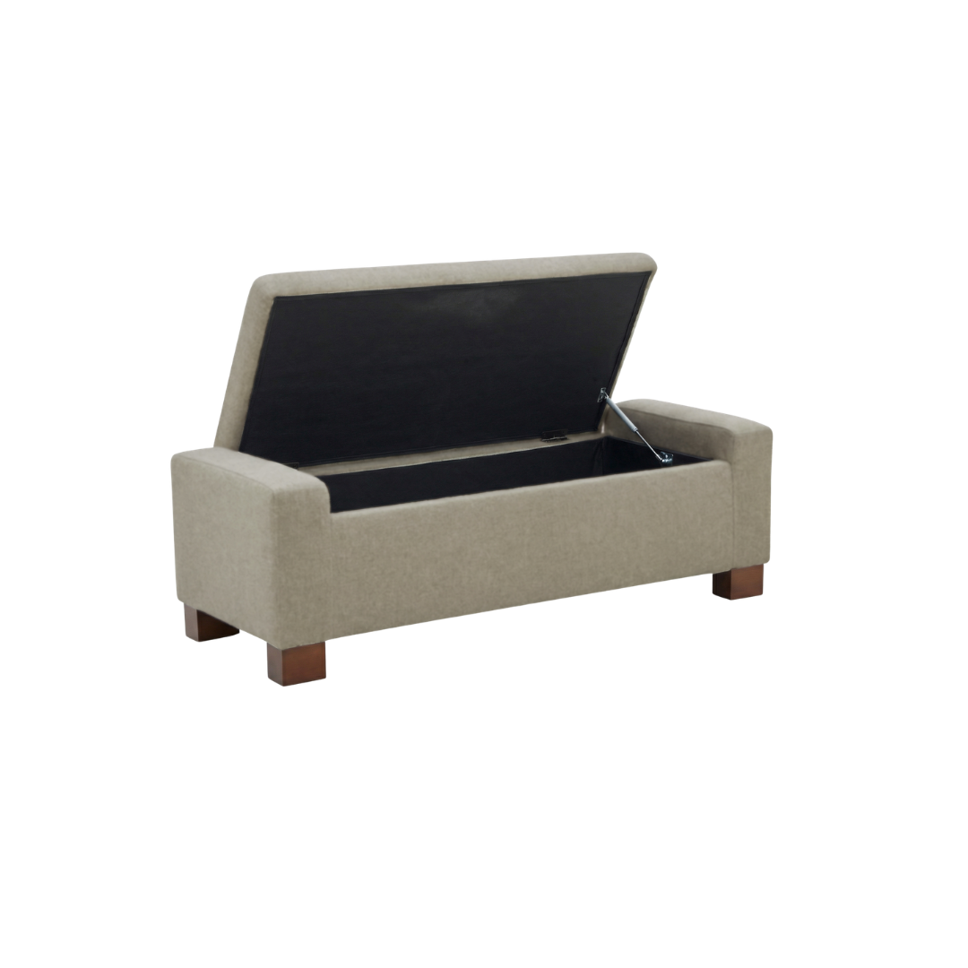 Dawson Tufted Storage Bench - Sand Matte Velvet