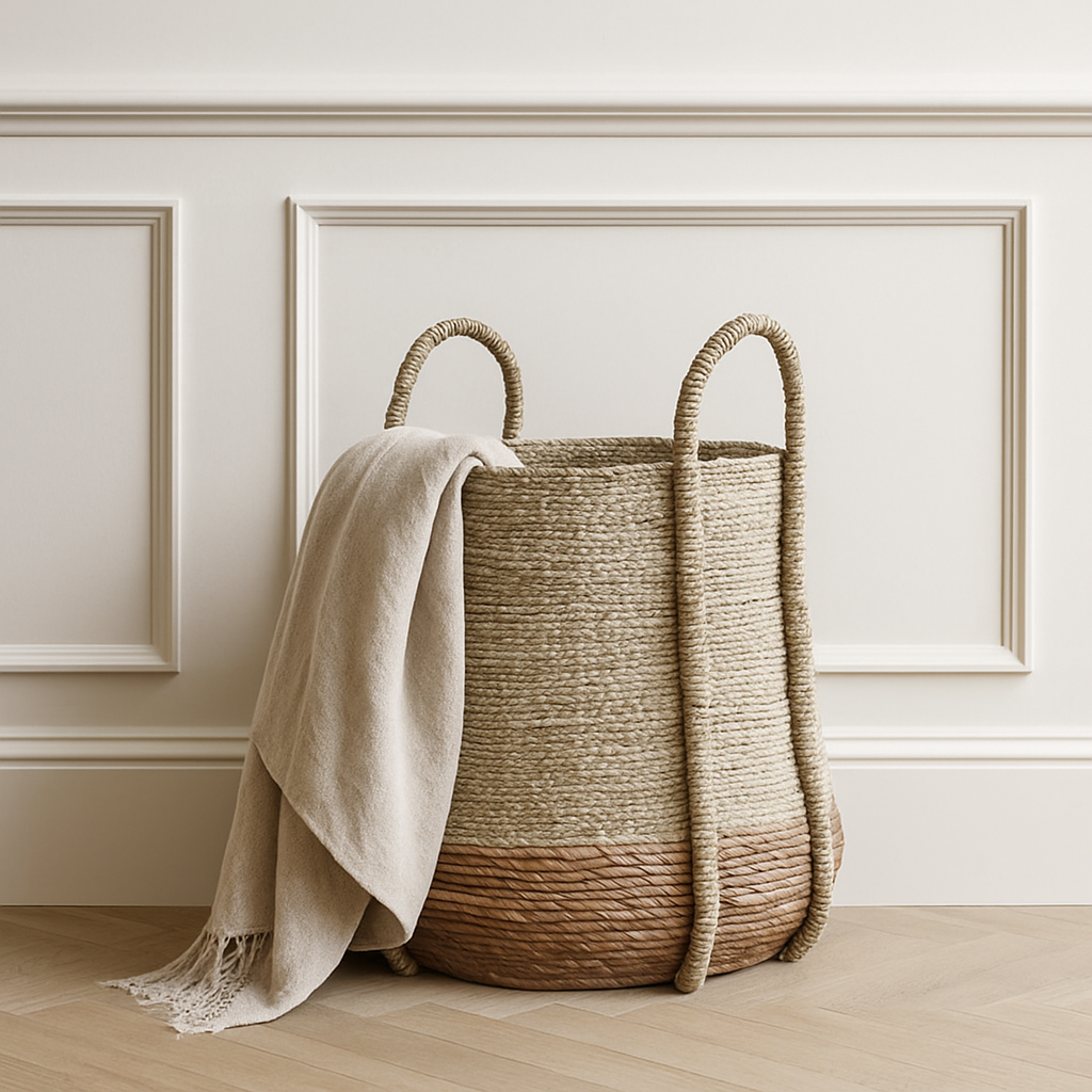 Nelson Natural Abaca Basket w/ Handles