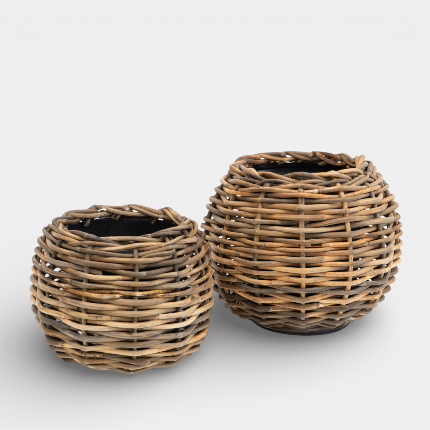 Kenora Rattan Brown Plant Baskets