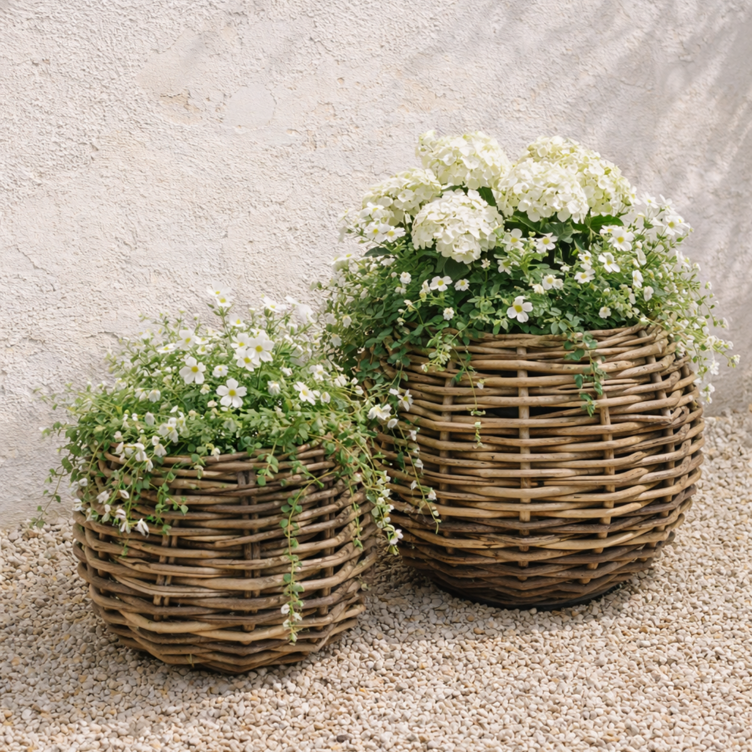 Kenora Rattan Brown Plant Baskets