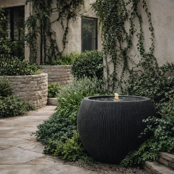 Fairview Round LED Fountain - Textured Black