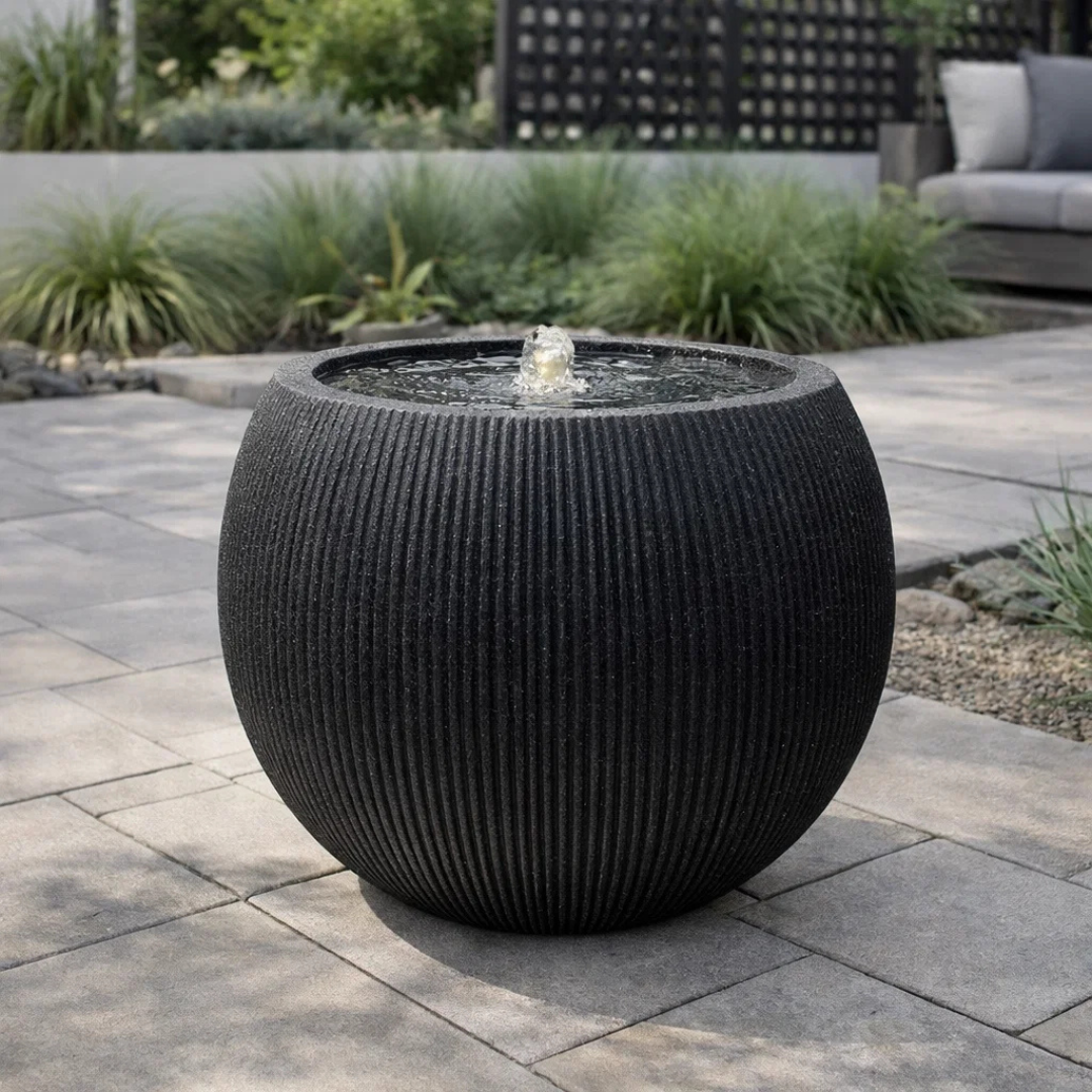 Fairview Round LED Fountain - Textured Black