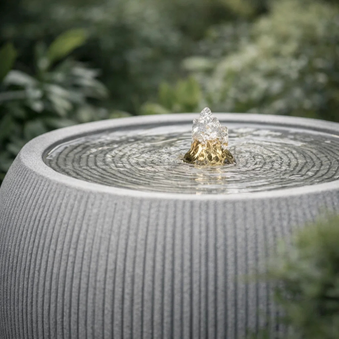 Fairview Round LED Fountain - Textured Beige