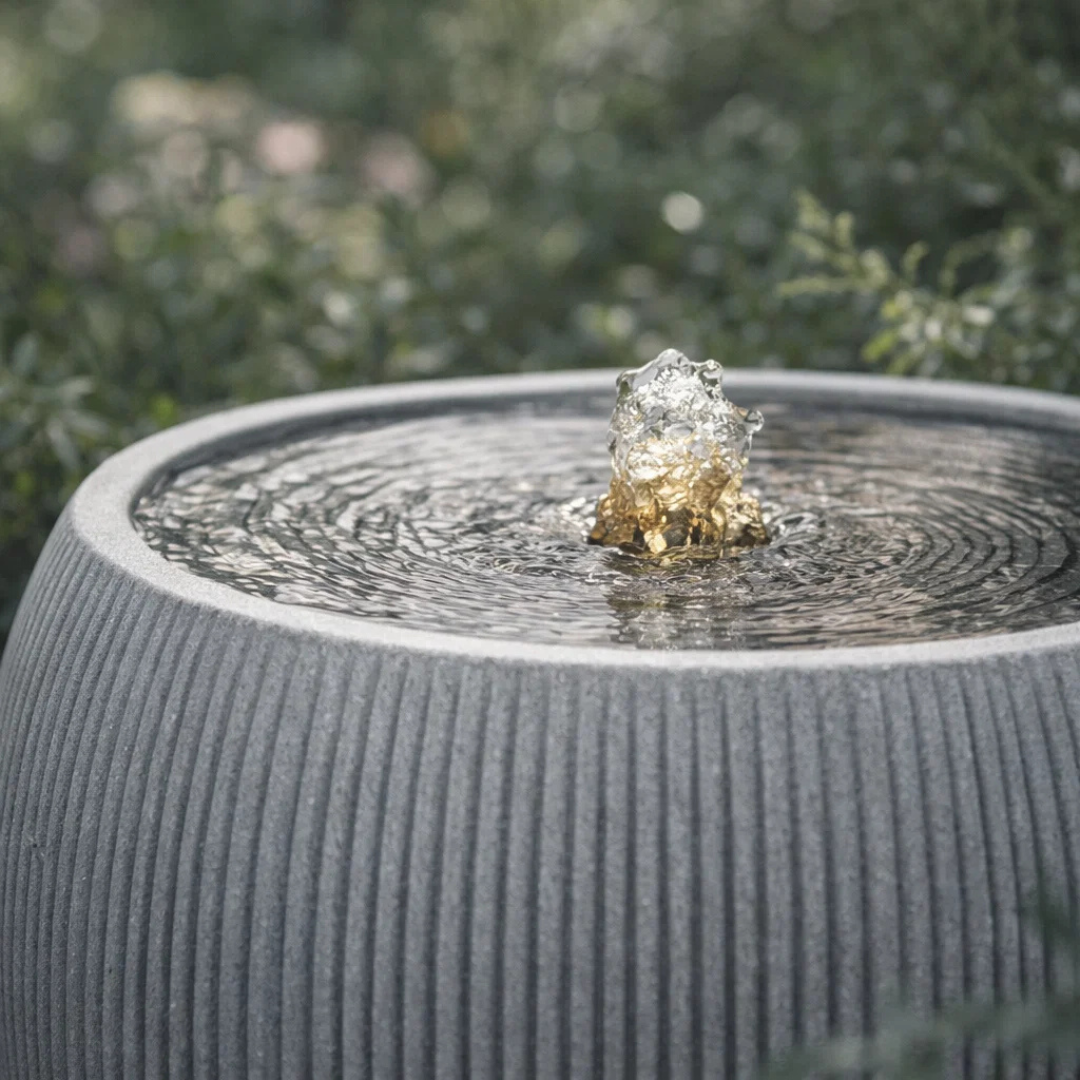 Fairview Round LED Fountain - Textured Beige