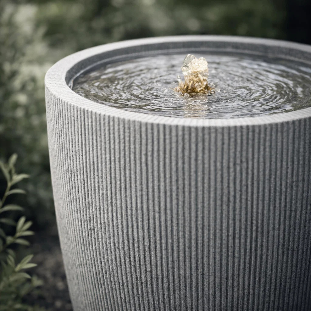 Fairview Tall Curved LED Fountain - Textured Beige