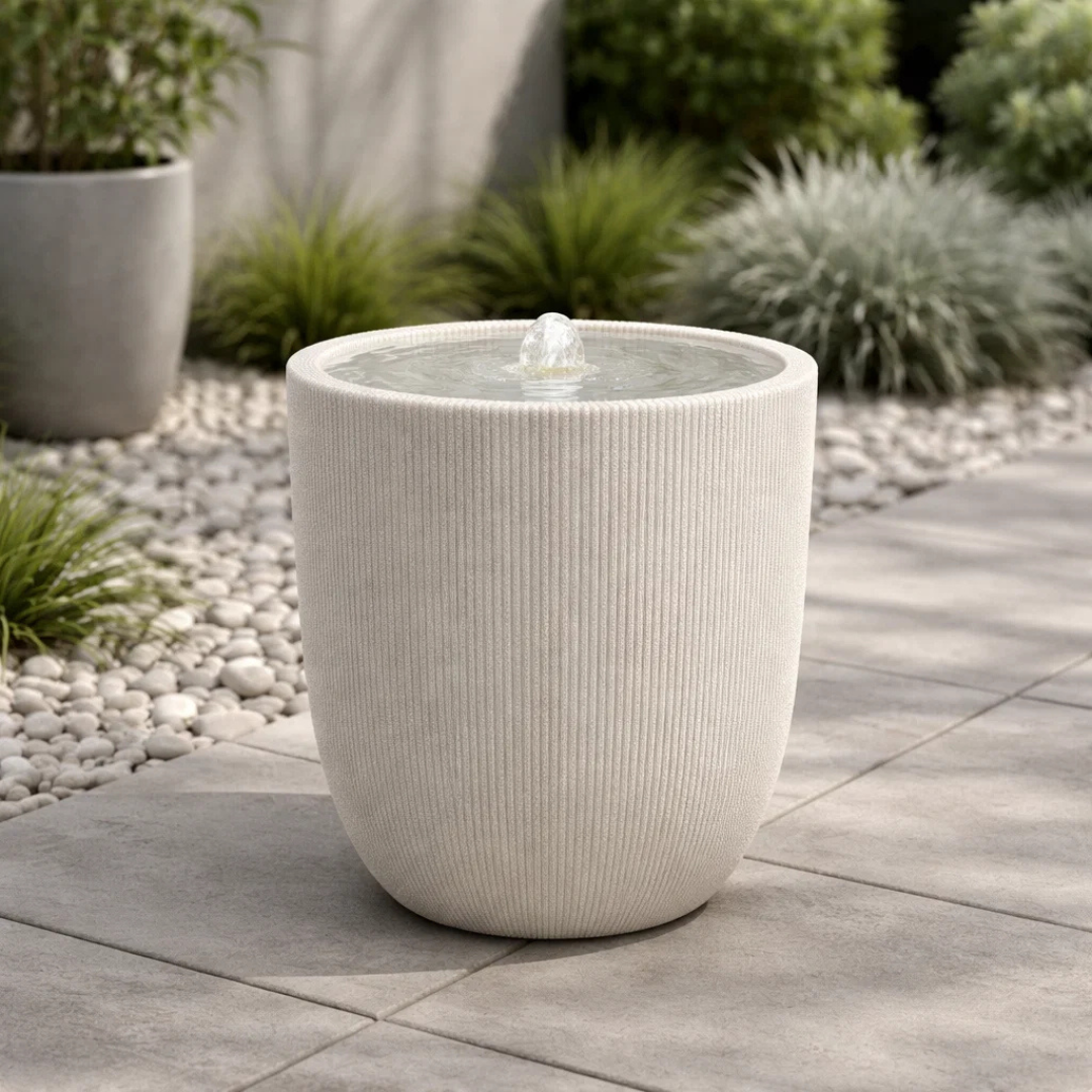 Fairview Curved LED Fountain - Textured Beige