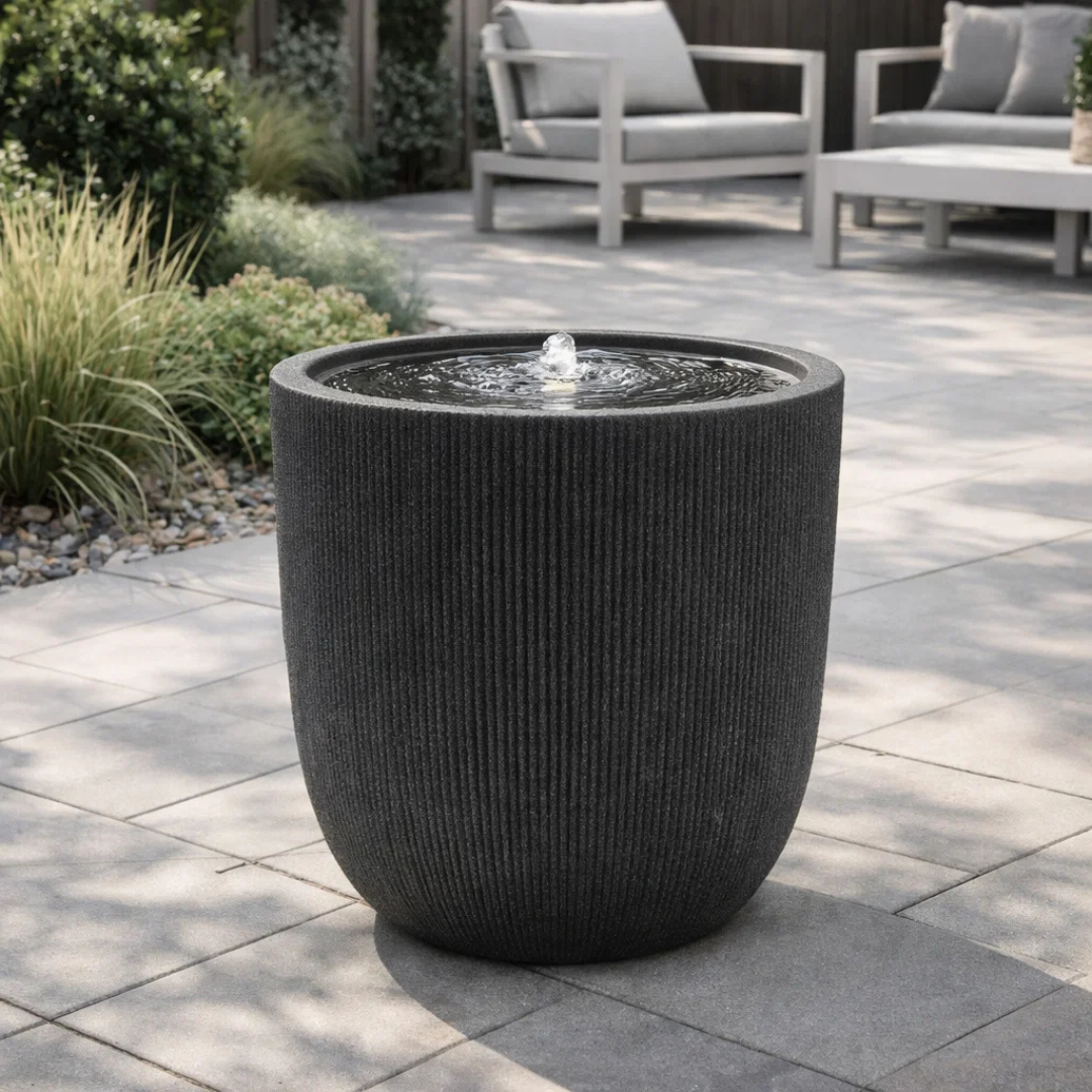 Fairview Curved LED Fountain - Textured Black
