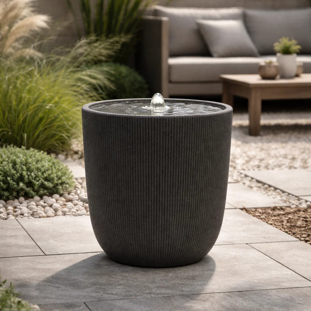 Fairview Curved LED Fountain - Textured Black