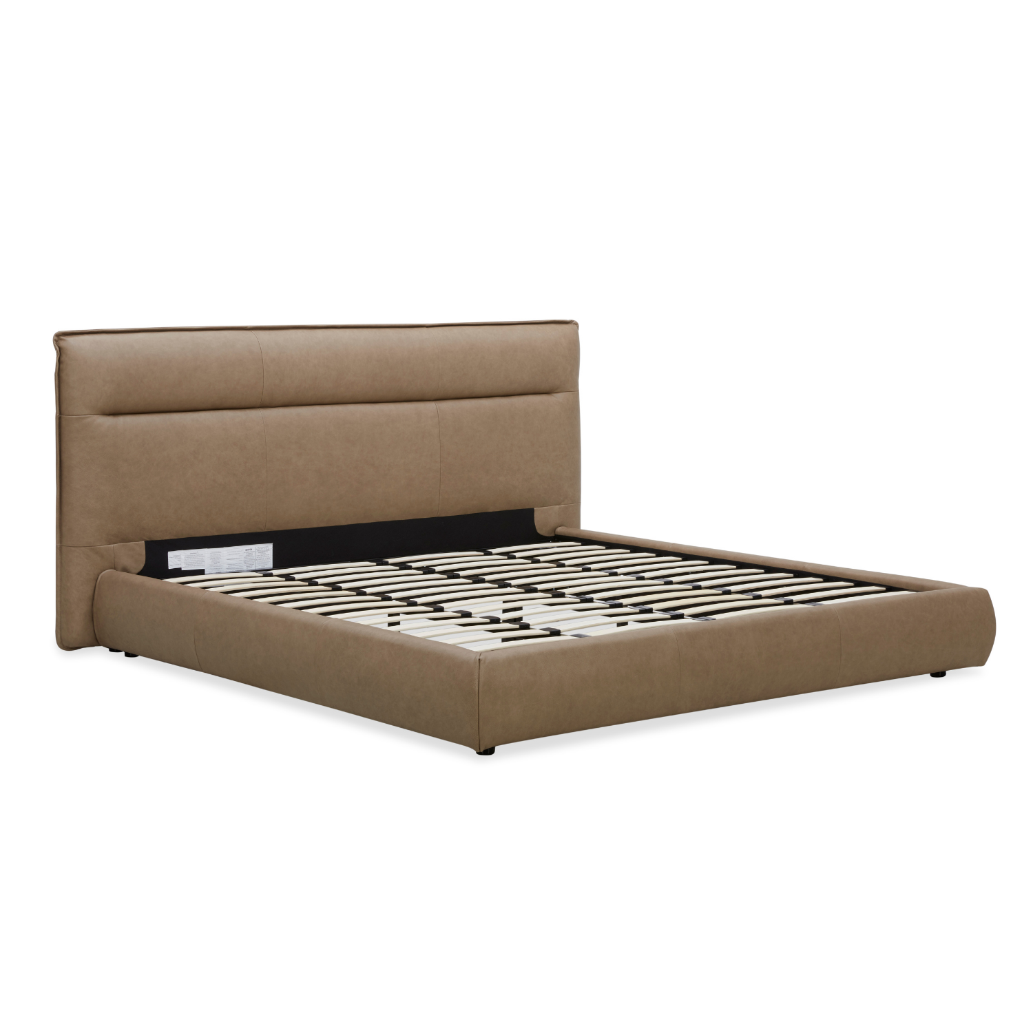 Carlaw Platform Bed -  Cobblestone Leather