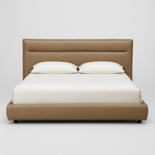 Carlaw Upholstered Platform Bed -  Cobblestone Leather