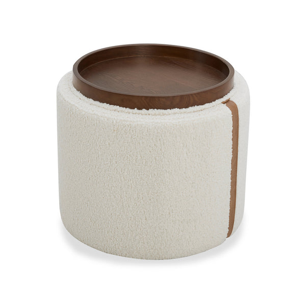 Charlestown Storage Ottoman - Ivory Sherpa