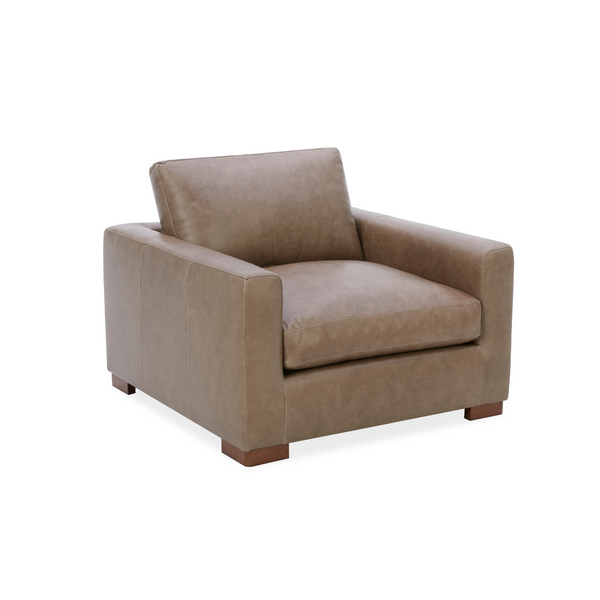 Charlestown Lounge Chair - Concord Pewter Leather