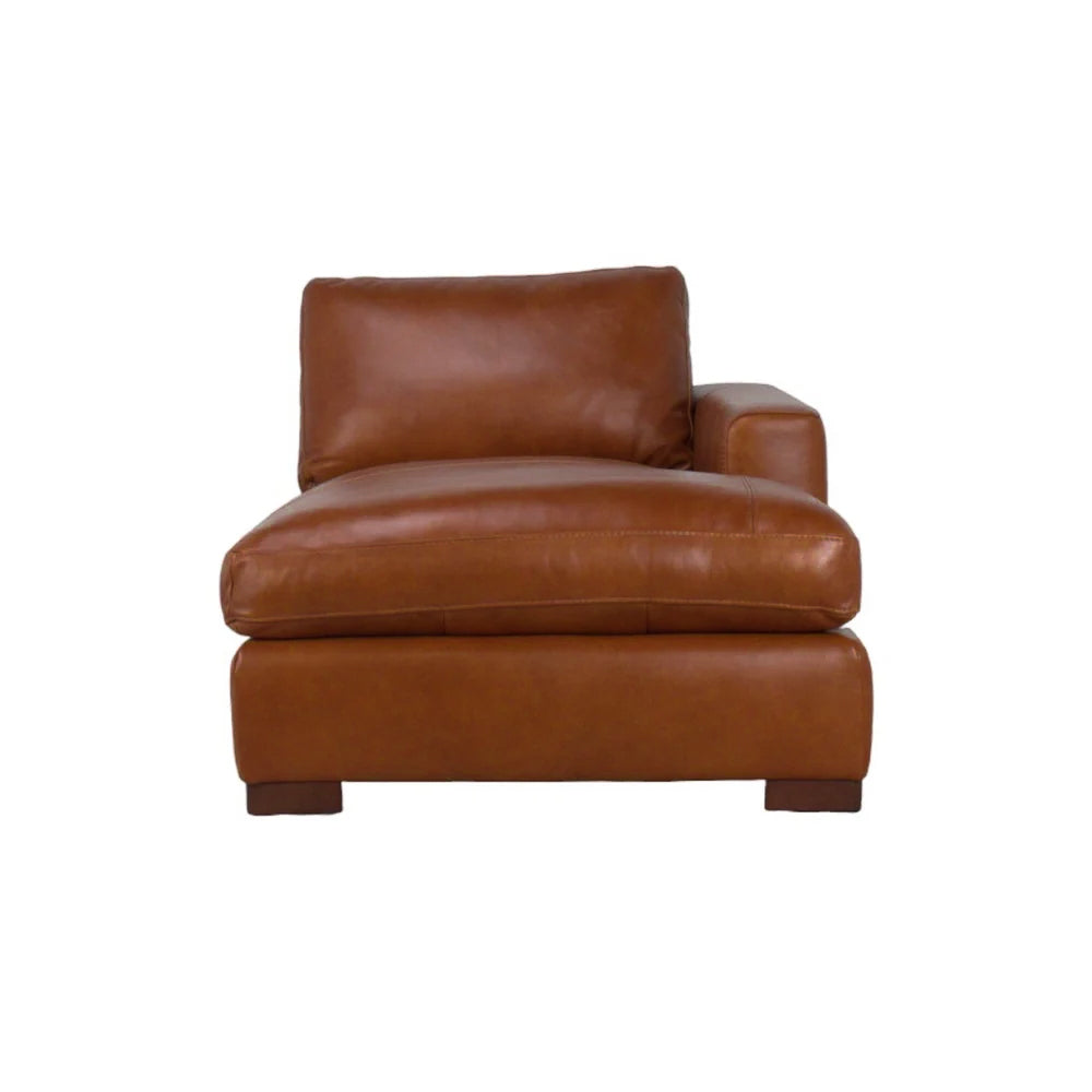 Charlestown 124" Chaise Sectional - Camel Leather