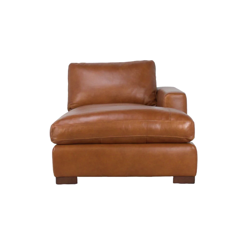 Charlestown 124" Chaise Sectional - Camel Leather