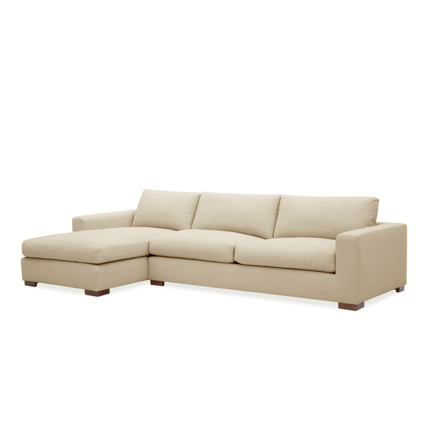 Charlestown 124" Chaise Sectional - Crypton® Nomad Custard